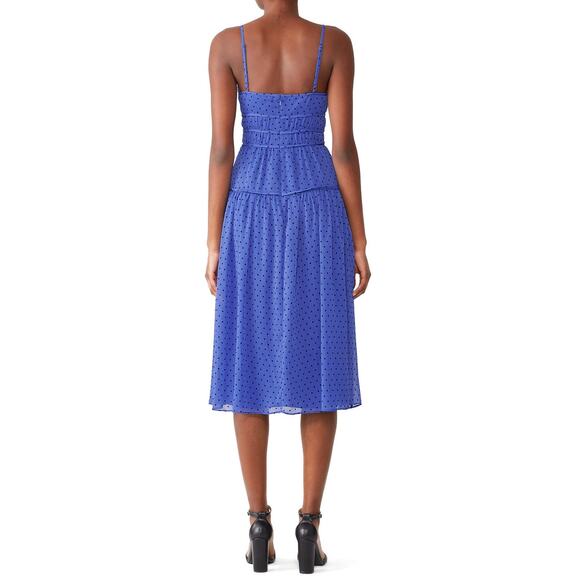 La Maison Talulah Sorrento Blue Polka Dot Print Sweetheart Midi Dress Size S - Picture 2 of 14